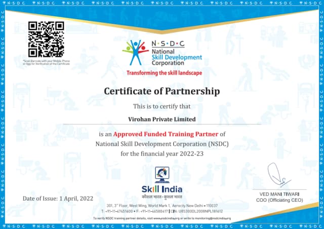 NSDC Certificate for FY 22-23
