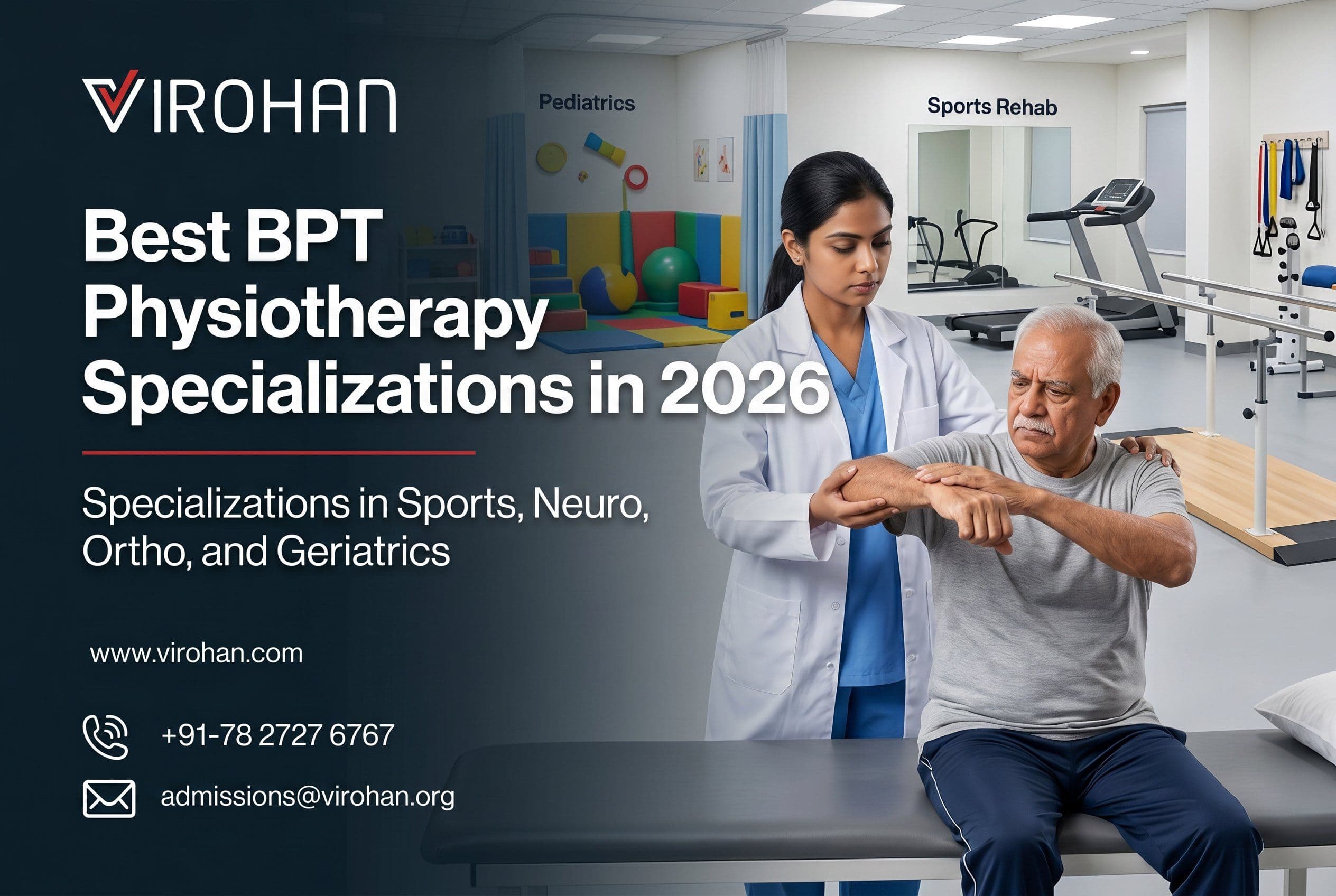 BPT Physiotherapy Specializations 2026: Sports, Ortho, Cardio, Neuro, Paediatric, Geriatric & Women's Health Career Paths